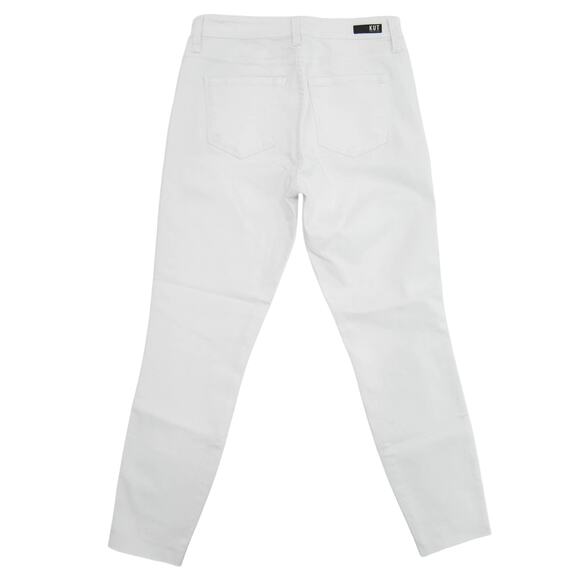 Kut From The Kloth Rachael High Rise Fab Ab Mom Raw Hem Optic White Size 0 - Picture 2 of 13